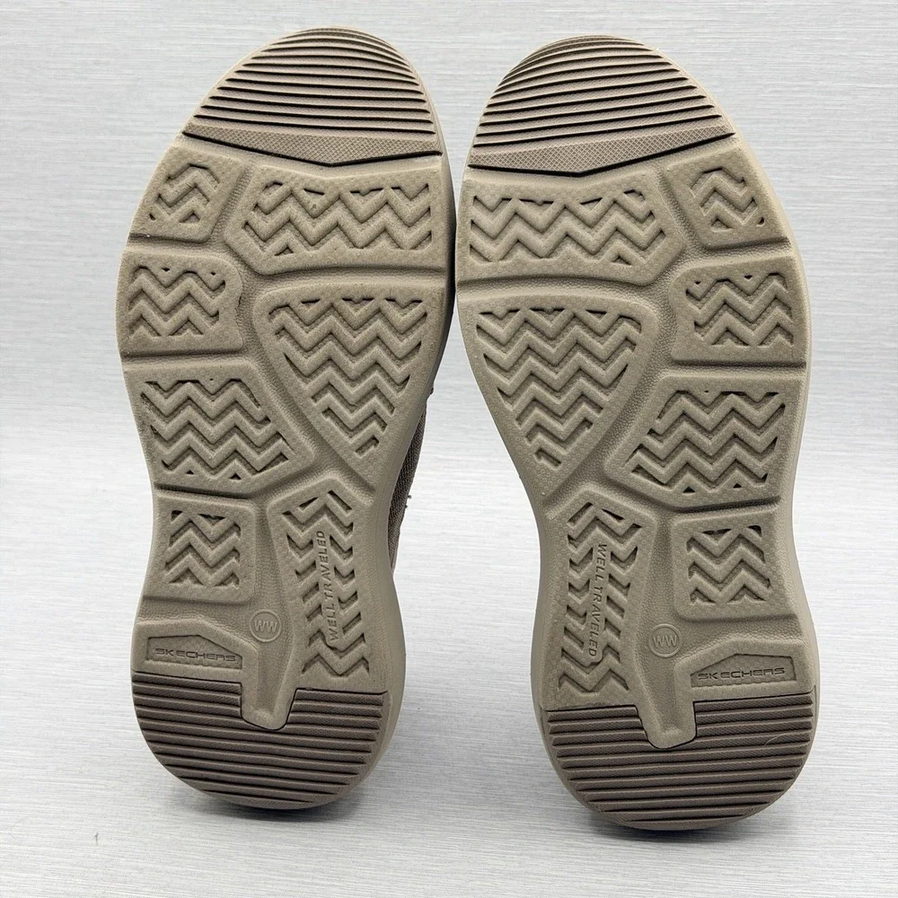 Skechers Slip Ins Men's 8 4E Extra Wide Loafers Taupe Memory Foam Ralven 204804